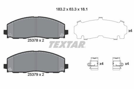 Комплект гальмівних колодок TEXTAR 2537801