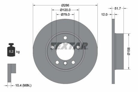 Диск гальмівний BMW 3(E36)/Z3(E36) "F D=286mm "90-"03 TEXTAR 92055503