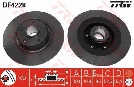 Диск гальмівний TW TRW DF4228