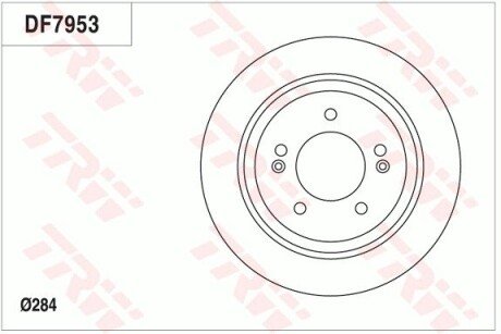 Диск тормозной (1 шт.) HYUNDAI/KIA Grandeur/Optima/Soul "R D=284mm "11>> TRW DF7953