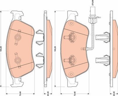 A_Гальмівні колодки дискові AUDI A8 "F "03-"10 TRW GDB1811 (фото 1)