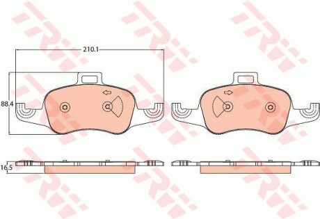 Гальмівні колодки дискові AUDI TT "F "14>> ="" TRW ="GDB2120"