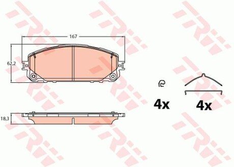 Гальмівні колодки TRW GDB2142