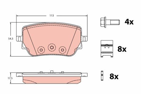 Гальмівні колодки дискові MERCEDES A/B/CLA/GLA \&#039;\&#039;R \&#039;\&#039;18&gt;&gt; TRW GDB2331 (фото 1)