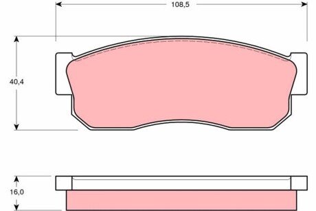 Гальмівні колодки дискові NISSAN - SUBARU Cherry/Sunny/Sunny Estate/Wagon/Sunny Van/Columbuss/E10/E TRW GDB288 (фото 1)