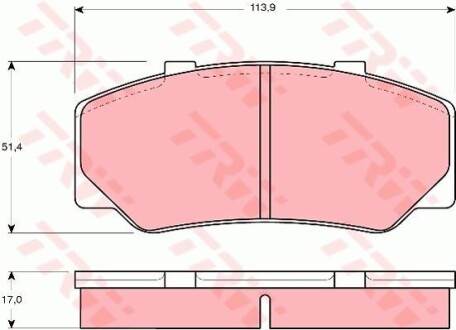 Гальмівні колодки дискові UMM - VOLVO Alter T/740/740 Estate/Combi/760/760 Estate/Combi/78 ="" TRW ="GDB329"