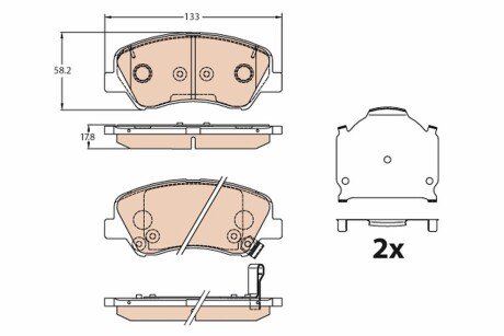 Гальмівні колодки дискові HYUINDAI/KIA Accent/Rio "F \'\'18>> TRW GDB3630