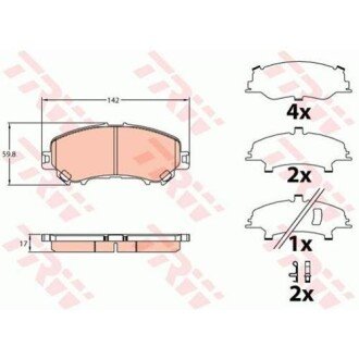 Колодки тормозные NISSAN/RENAULT X-Trail/Kadjar "F "14>> TRW GDB3648