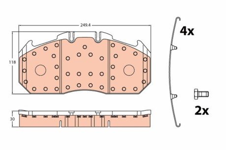 Комплект гальмівних колодок TRW GDB5086