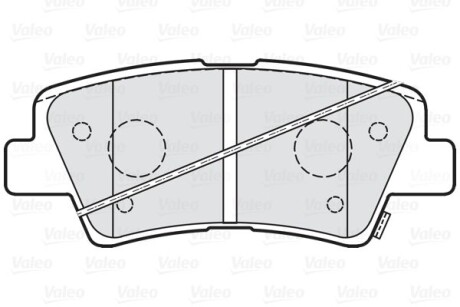 Гальмівні колодки дискові HYUNDAI/KIA/SSANGYONG i20/i30/i40/ix35/Tucson/Ceed &quot;1,0-2,0 &quot;R &quot;10&gt;&gt; =&quot;&quot; Valeo ="302219" (фото 1)