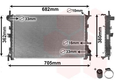 Радіатор охолодження двигуна FOCUS 14/6/8 MT +AC 98-05 Van Wezel 18002264