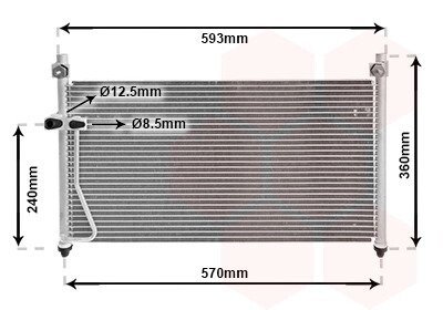 Конденсор кондиціонера MAZDA 626 ALL 97- Van Wezel 27005126