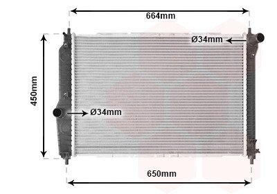 Радіатор охолодження CHEVROLET AVEO (T250, T255) (05-) 1.4 i 16V Van Wezel 81002067