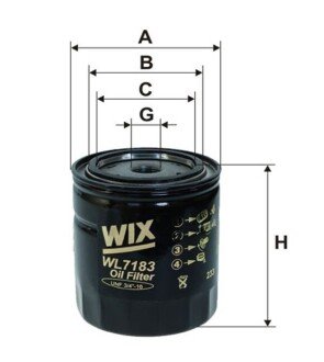 Фильтр масляный WIX WIX FILTERS WL7183 (фото 1)