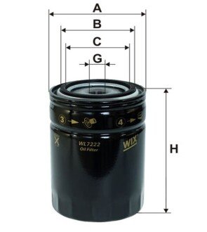 Фільтр оливний WIX WIX FILTERS WL7222