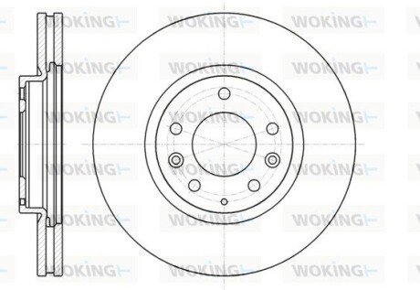 Диск гальмівний передній (кратно 2) (Remsa) Mazda CX-7 I CX-9 I (D61236.10) WOKING D6123610