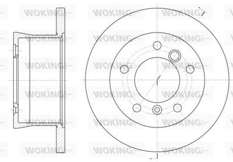 Гальмівний диск зад. Sprinter 308-316 96-06 (16mm) WOKING D6566.00