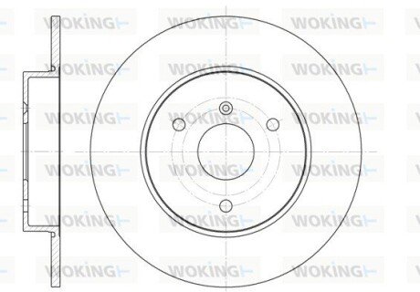 Гальмівний диск пер. Fortwo/Roadster/Cabrio/City Coupe/Crossblade 98-07 WOKING D6617.00 (фото 1)