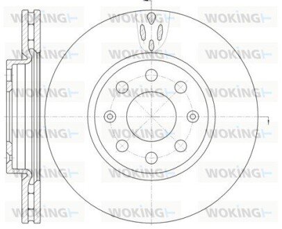 Диск гальмівний передній (кратно 2) (Remsa) Opel Corsa D E / Punto 08> 13> (D6981.10) WOKING D698110