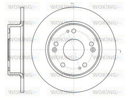 Гальмівний диск зад. Honda Accord 04-08 (260x10) WOKING D6984.00