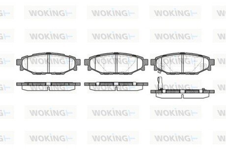 Колодки гальмівні диск. задн. (Remsa) Subaru Forester (sh) 2.0 08-,Subaru Forester (sh) 2.5 08- (P10363.01) WOKING P1036301