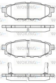 Колодки гальмівні диск. задн. (Remsa) Subaru Forester (sh) 2.0 08-,Subaru Forester (sh) 2.5 08- (P10363.12) WOKING P1036312