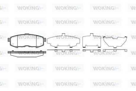 Колодки гальмівні диск. задн. (Remsa) Mazda MPV II 2.0d 2.3i (02-06) (P10603.00) WOKING P1060300