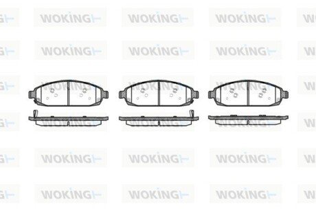 Колодки гальмівні диск. перед. (Remsa) Jeep Grand Cherokee 05&gt;10 (P10733.02) WOKING P1073302 (фото 1)