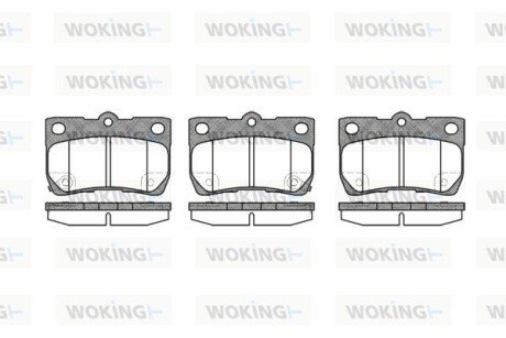 Колодки гальмівні диск. задн. (Remsa) Lexus Gs (grs19_, uzs19_, urs19_) 3.0 05-11 (P10813.02) WOKING P1081302