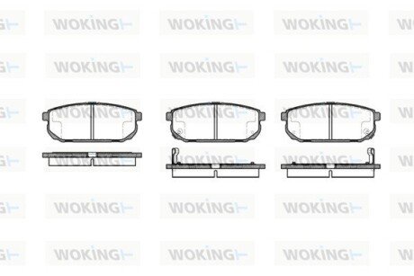 Колодки гальмівні диск. задн. (Remsa) Kia Sorento i 2.4 02-,Kia Sorento i 2.5 02- (P11423.02) WOKING P1142302