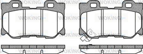 Колодки гальмівні диск. задн. (Remsa) Infiniti Fx 3.0 08-,Infiniti Fx 3.5 02-08 (P12653.01) WOKING P1265301 (фото 1)