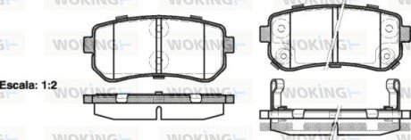 Колодки гальмівні диск. задн. (Remsa) Hyundai Accent iii 1.4 05-10,Hyundai Accent iii 1.5 05-10 (P13093.02) WOKING P1309302