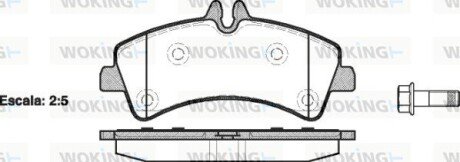 Колодки гальмівні диск. задн. (Remsa) MB Sprinter II III / VW Crafter I II Bosch ver. (P13473.00) WOKING P1347300