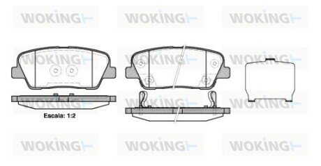 Колодки гальмівні диск. задн. (Remsa) Hyundai Equus centennial 4.6 09-,Hyundai Genesis 2.0 08- (P13743.02) WOKING P1374302