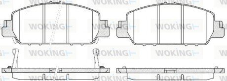 Колодки гальмівні диск. перед. (Remsa) Honda HR-V 15&gt; / Accord 3,5i 12&gt; (P14483.02) WOKING P1448302 (фото 1)