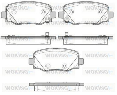 Гальмівні колодки зад. Fiat 500/Jeep Compass/Renegade 14- WOKING P14783.02