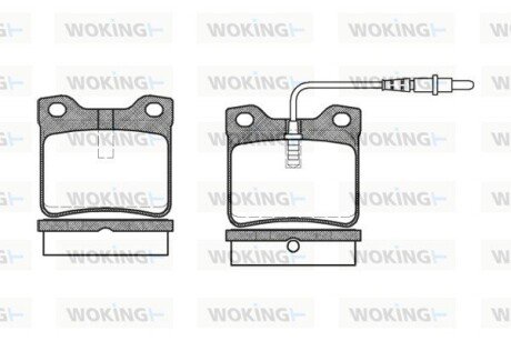 Гальмівні колодки зад. Peugeot 406/607 95- (ATE) WOKING P2213.02