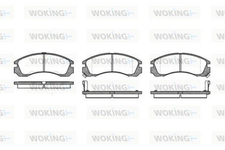 Колодки гальмівні диск. перед. (Remsa) Citroen C-crosser 2.0 07-,Citroen C-crosser 2.2 07- (P2543.02) WOKING P254302