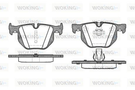 Колодки гальмівні диск. задн. (Remsa) BMW 3e90, 5e60, X1e84, X6e71 (P2813.60) WOKING P281360