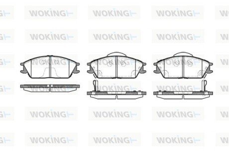 Колодки гальмівні диск. перед. (Remsa) Hyundai Getz 1.1 02-10,Hyundai Getz 1.3 02-10 (P3243.22) WOKING P324322 (фото 1)