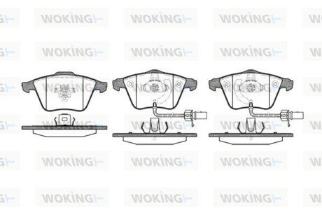 Колодки гальмівні диск. перед. (Remsa) Audi A4 1.8 04-08,Audi A4 2.0 02-09,Audi A4 2.0 04-08 (P8643.12) WOKING P864312