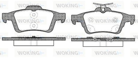 Гальмівні колодки зад. FORD FOCUS/GRAND C-MAX/MAZDA 3/5/ VOLVO C30/C70/V40 WOKING P9423.70