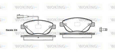 Колодки гальмівні диск. перед. (Remsa) Fiat Doblo Combo 10&gt; (P9593.12) WOKING P959312 (фото 1)