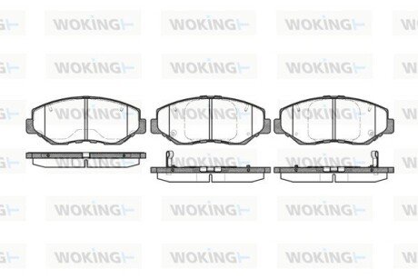 Колодки гальмівні диск. перед. (Remsa) Honda CR-V 01>07, 07> (P9993.00) WOKING P999300