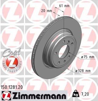 Диск гальмівний ZIMMERMANN 150.1281.20