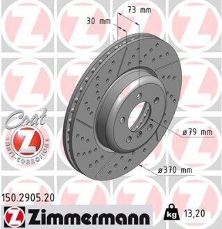 Диск гальмівний Coat Z ZIMMERMANN 150290520