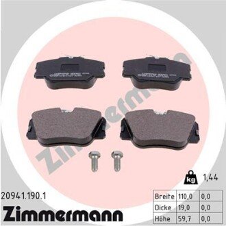 Комплект гальмівних колодок ZIMMERMANN 20941.190.1