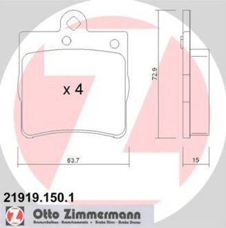 Колодки гальмівні дискові ZI ZIMMERMANN 21919.150.1