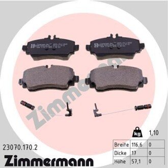 Комплект гальмівних колодок ZIMMERMANN 23070.170.2