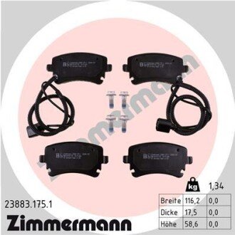 Комплект гальмівних колодок ZIMMERMANN 23883.175.1